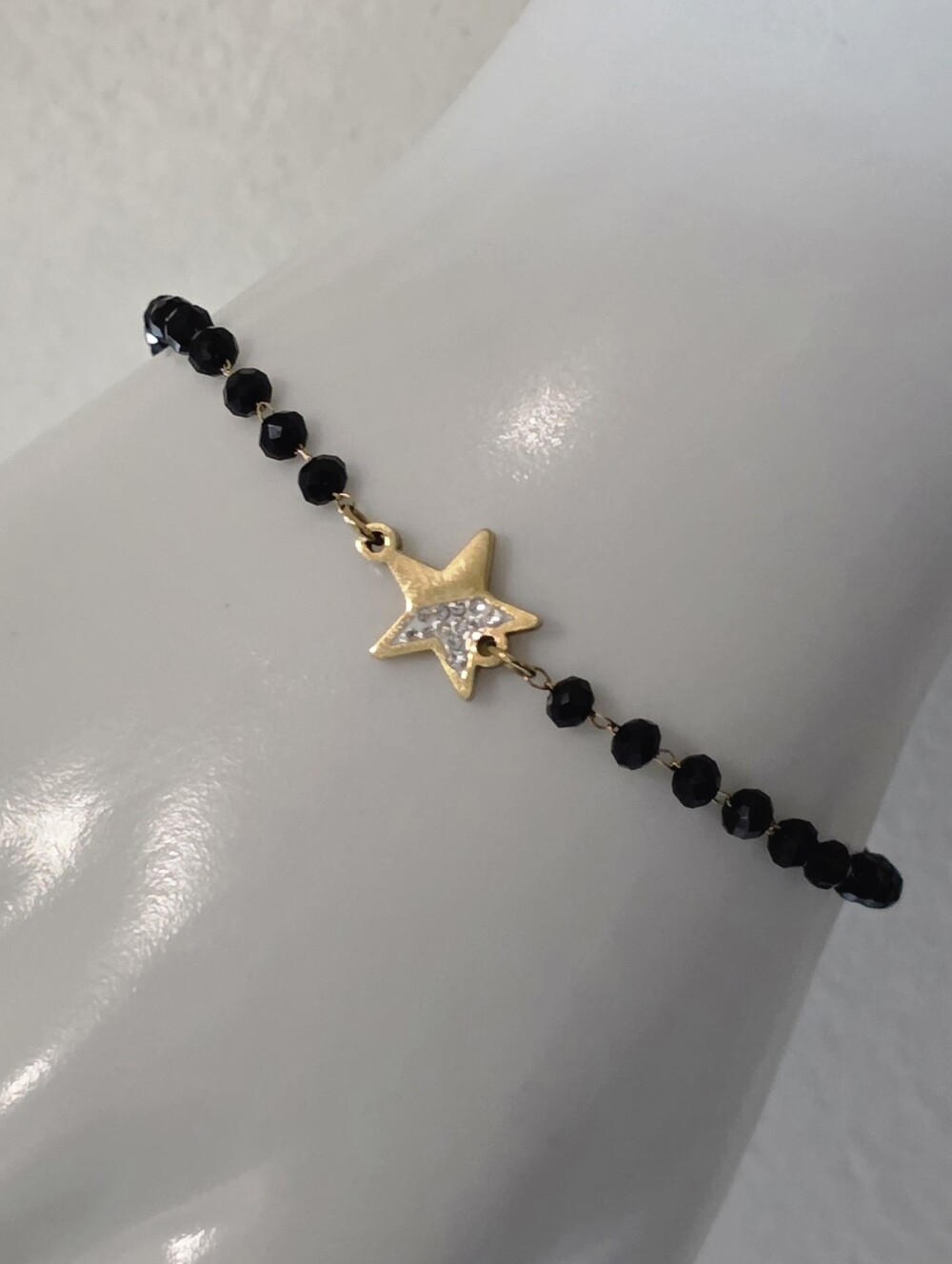 Star Black Station 7" Beaded Bracelet